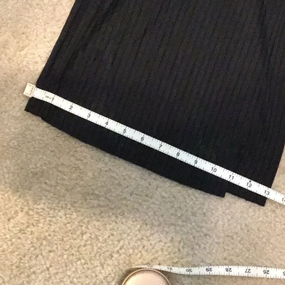 Zara Trafaluc Pants Black Elastic High Waist Culottes Split Seam Wide Leg Size S